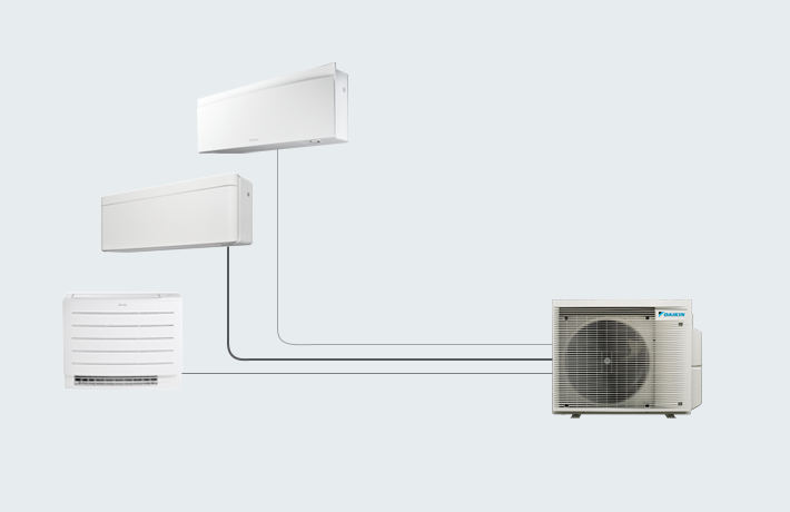 Illustration of five connected Daikin Units